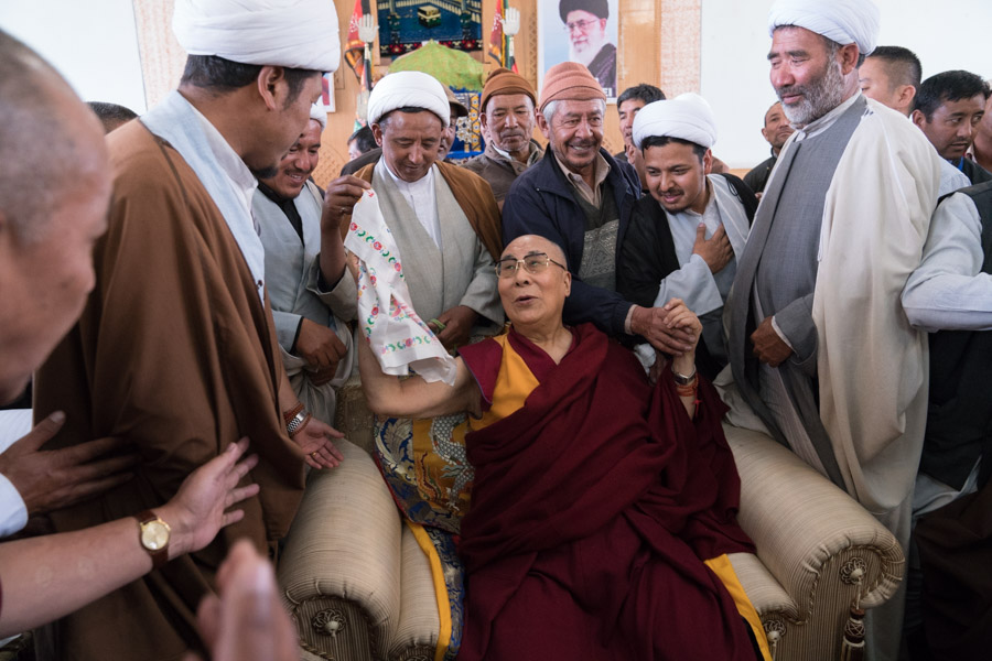 His Holiness with the representatives of the muslim community in Ladakh