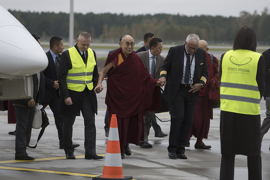 His Holiness the Dalai Lama Arriving in Latvia