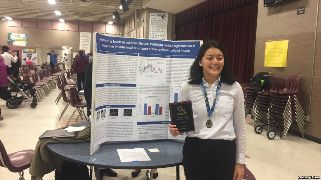 Tsering Shola, 15, finished second overall out of 22 categories in the competition, and earned a paid trip and a spot in the Intel International Science Fair.