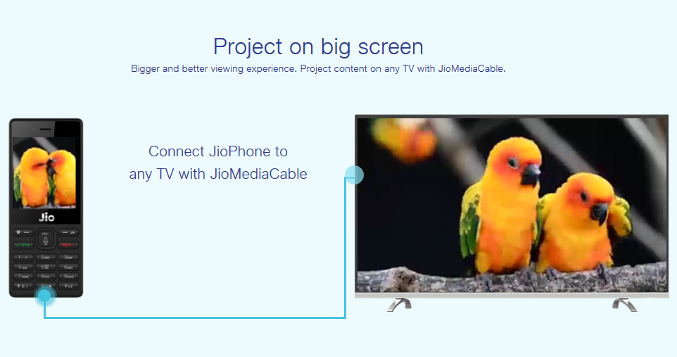 Project on big screen with Jio Media Cable