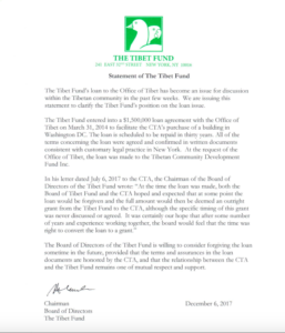 Statement of The Tibet Fund