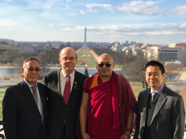 Congressman Jim McGovern with NA Representative Ngodup Tsering, TPiE speaker Sonam Tenphel