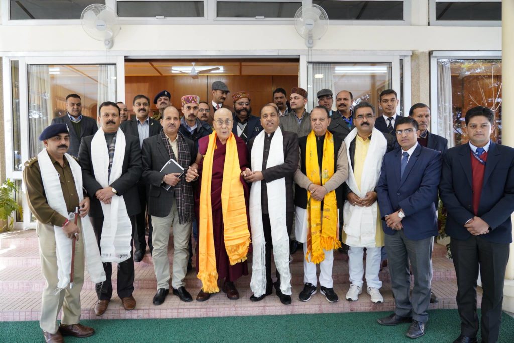 CM Jai Ram Thakur called on His Holiness along with several government officials