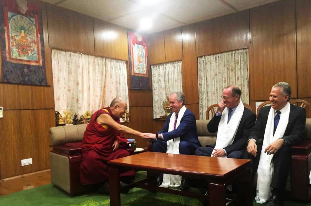 Louisville and Anaheim mayor at the Dalai Lama Residence in India