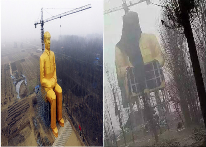 Mao Ze GONE: Newly Built Giant Mao Statue Destroyed