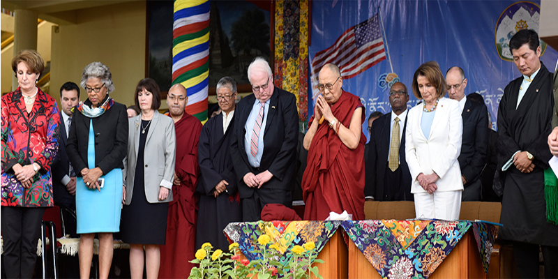 Dalai Lama Joins Public Felicitation Of Eight US Politicians Visiting Dharamshala