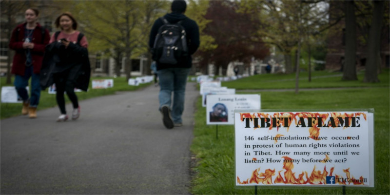 Removed Pro-Tibet Placards Return To US University Campus