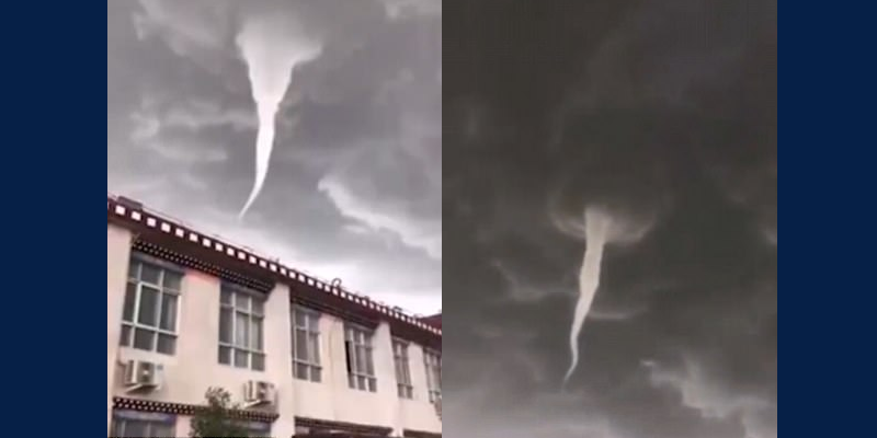 A Tornado Spotted Swirling Over Tibet's Capital Lhasa