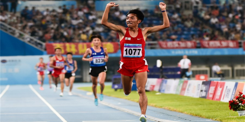Tibetan Shepherd Boy Running Olympic Gold Dream