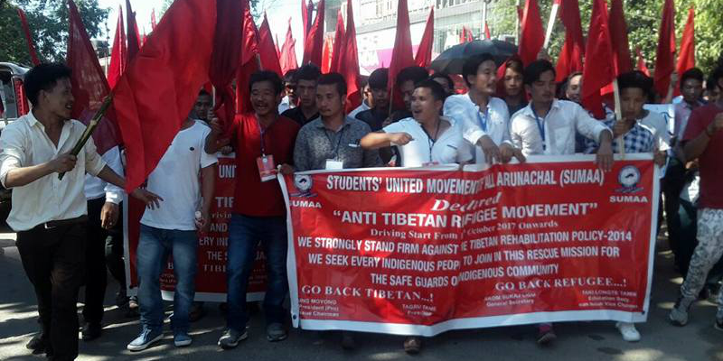 Study Body Rallies Against Tibetan Refugees In Arunachal Pradesh