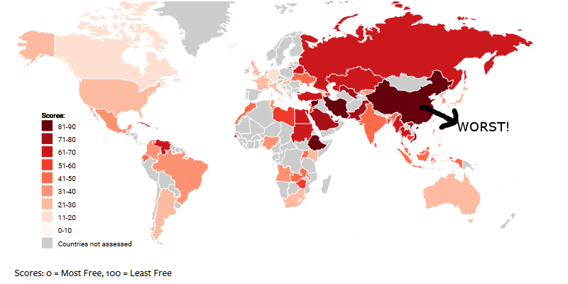 China Leads In Violating Internet Freedom