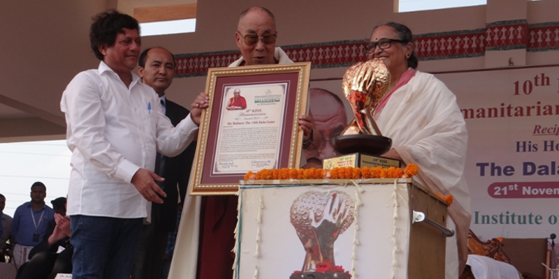 Dalai Lama Honoured With 10th KISS Humanitarian Award