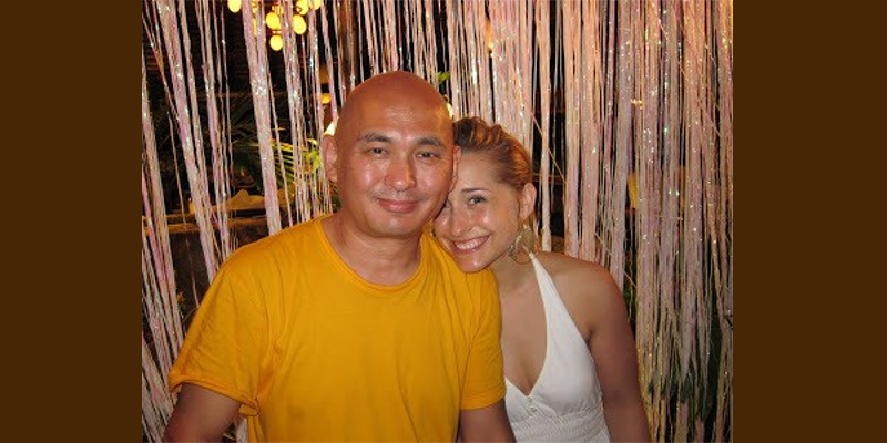 Lama Tenzin is pictured with Allison Mack.