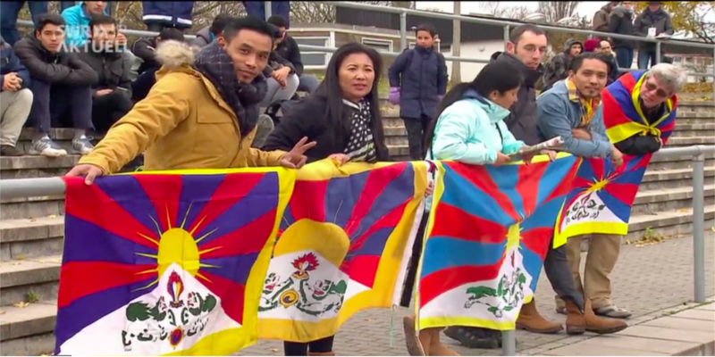 Tibetan Flag Makes Chinese Soccer Team Stop Their Game In Germany