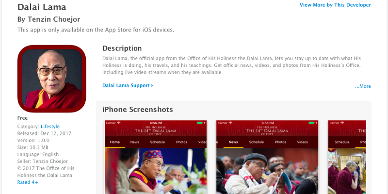 New iOS App Called Dalai Lama App Launched: Download Now!