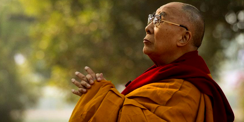 Dalai Lama Takes Part in Prayers by Bodhi Tree in Gaya