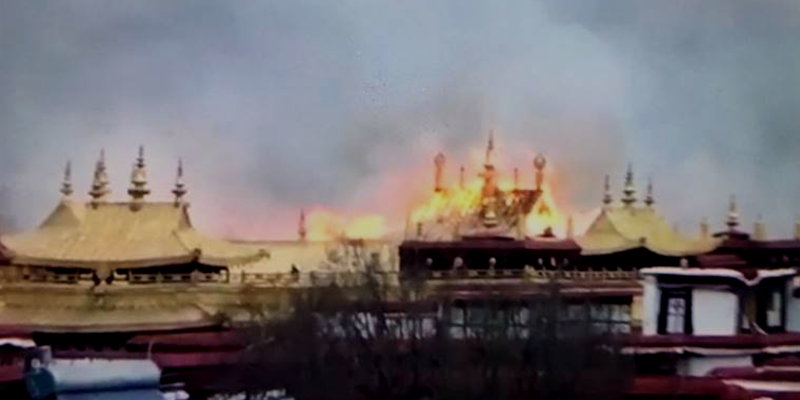 Major Fire Broke out at Sacred Jokhang Temple in Lhasa