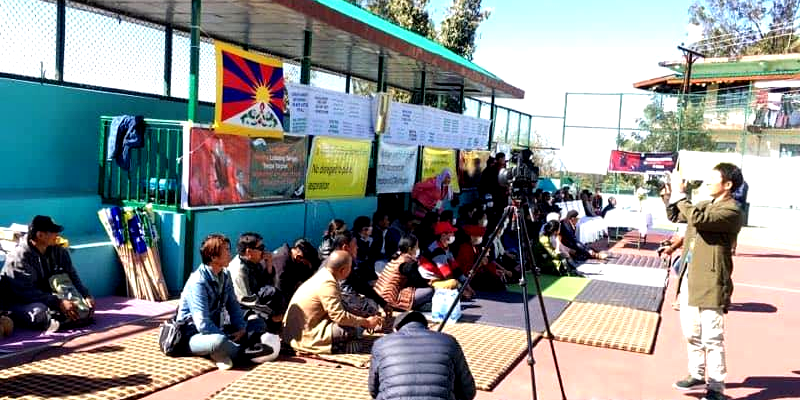 Tibetan Volunteers Gather to Protest Against the Sikyong