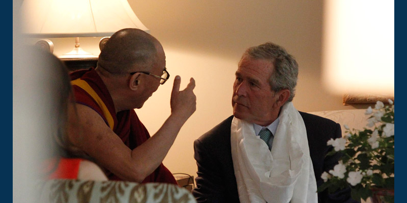 Dalai Lama Condoles George Bush on His Mother’s Death