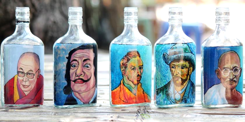 Burmese Man Paints Dalai Lama, Others Inside Bottles