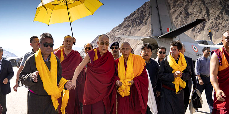 His Holiness the Dalai Lama Arrives in Nubra Valley
