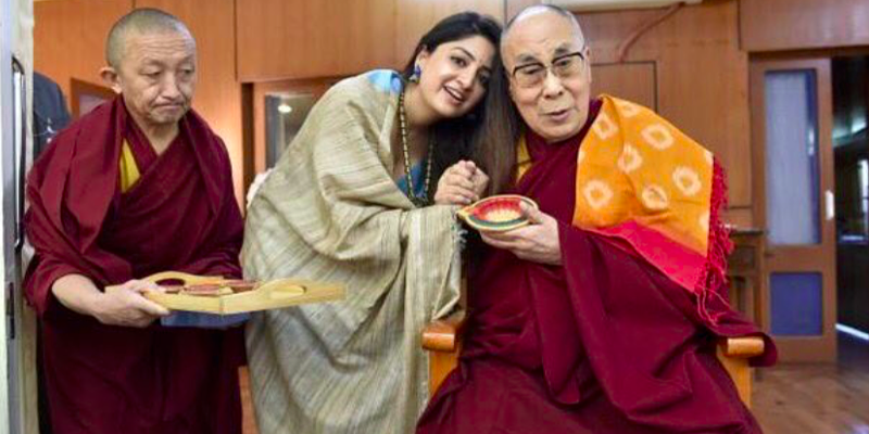 Tollywood Actress Blessed by the Dalai Lama on her Birthday
