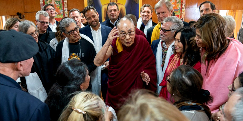 Deepak Chopra and Group Discusses With Dalai Lama in India