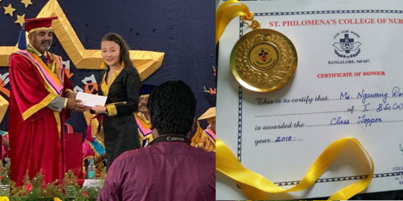 Tibetan Girl Awarded Gold Medal for Academic Excellence in Bangalore College