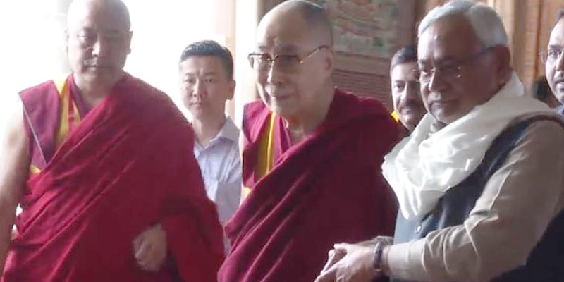 Bihar CM Nitish Kumar Calls Upon Dalai Lama in Bodhgaya