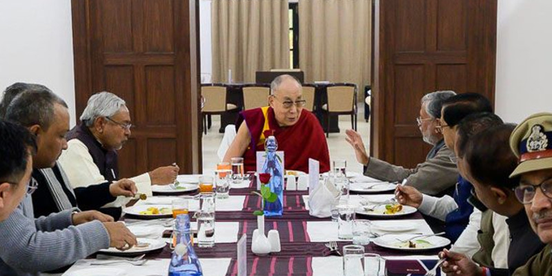 Bihar Chief Minister Welcomes Dalai Lama to His Residence