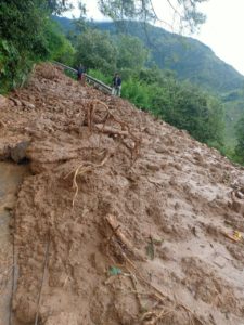 Adjacent land mass slid onto the jogiwara road