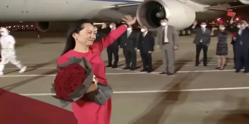 Huawei executive is greeted as a hero in China after she was released from Canada.