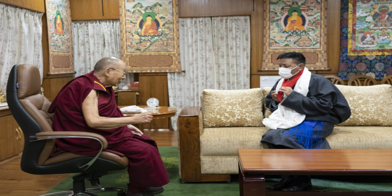 His Holiness starts to grant In-person Audience Since Lockdown, Sikyong was the first Audience