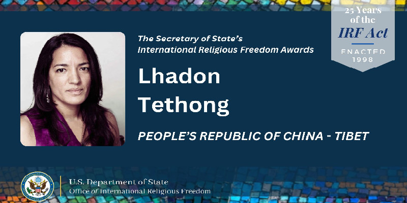 Lhadon Tethong Honored with International Religious Freedom Award for Advocacy in Tibet